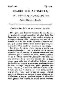 Diario de Alicante. Núm. 120, 29 de julio de 1817 | Biblioteca Virtual Miguel de Cervantes