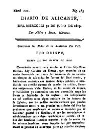 Diario de Alicante. Núm. 121, 30 de julio de 1817 | Biblioteca Virtual Miguel de Cervantes