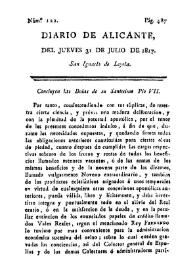 Diario de Alicante. Núm. 122, 31 de julio de 1817 | Biblioteca Virtual Miguel de Cervantes