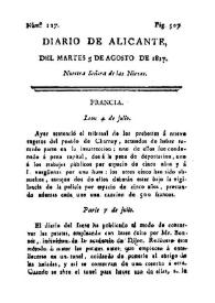 Diario de Alicante. Núm. 127, 5 de agosto de 1817 | Biblioteca Virtual Miguel de Cervantes