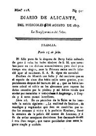 Diario de Alicante. Núm. 128, 6 de agosto de 1817 | Biblioteca Virtual Miguel de Cervantes