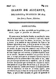 Diario de Alicante. Núm. 131, 9 de agosto de 1817 | Biblioteca Virtual Miguel de Cervantes