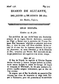 Diario de Alicante. Núm. 136, 14 de agosto de 1817 | Biblioteca Virtual Miguel de Cervantes