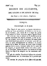 Diario de Alicante. Núm. 138, 16 de agosto de 1817 | Biblioteca Virtual Miguel de Cervantes