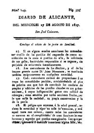 Diario de Alicante. Núm. 149, 27 de agosto de 1817 | Biblioteca Virtual Miguel de Cervantes