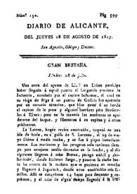 Diario de Alicante. Núm. 150, 28 de agosto de 1817 | Biblioteca Virtual Miguel de Cervantes