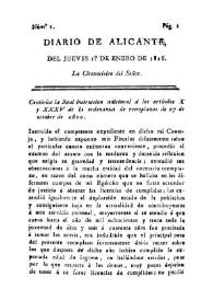 Diario de Alicante. Núm. 1, 1. º de enero de 1818 | Biblioteca Virtual Miguel de Cervantes