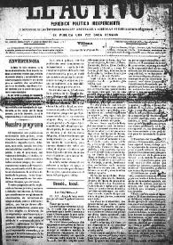 El Activo : Periódico Político Independiente y Defensor de los Intereses Morales, Materiales y Agrícolas de este Distrito Electoral. Núm. 1, 28 de mayo de 1899 | Biblioteca Virtual Miguel de Cervantes