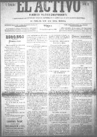 El Activo : Periódico Político Independiente y Defensor de los Intereses Morales, Materiales y Agrícolas de este Distrito Electoral. Núm. 12, 13 de agosto de 1899 | Biblioteca Virtual Miguel de Cervantes