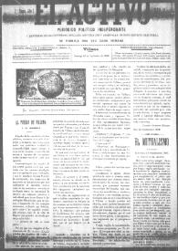 El Activo : Periódico Político Independiente y Defensor de los Intereses Morales, Materiales y Agrícolas de este Distrito Electoral. Núm. 18, 24 de septiembre de 1899 | Biblioteca Virtual Miguel de Cervantes