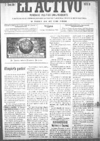 El Activo : Periódico Político Independiente y Defensor de los Intereses Morales, Materiales y Agrícolas de este Distrito Electoral. Núm. 20, 8 de octubre de 1899 | Biblioteca Virtual Miguel de Cervantes