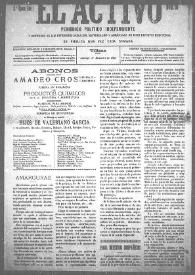 El Activo : Periódico Político Independiente y Defensor de los Intereses Morales, Materiales y Agrícolas de este Distrito Electoral. Núm. 30, 17 de diciembre de 1899 | Biblioteca Virtual Miguel de Cervantes