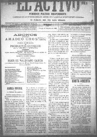 El Activo : Periódico Político Independiente y Defensor de los Intereses Morales, Materiales y Agrícolas de este Distrito Electoral. Núm. 31, 24 de diciembre de 1899 | Biblioteca Virtual Miguel de Cervantes