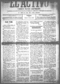 El Activo : Periódico Político Independiente y Defensor de los Intereses Morales, Materiales y Agrícolas de este Distrito Electoral. Núm. 34, 14 de enero de 1900 | Biblioteca Virtual Miguel de Cervantes