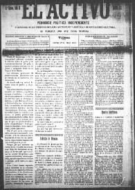 El Activo : Periódico Político Independiente y Defensor de los Intereses Morales, Materiales y Agrícolas de este Distrito Electoral. Núm. 52, 20 de mayo de 1900 | Biblioteca Virtual Miguel de Cervantes