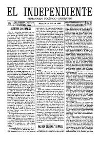 El independiente : Semanario Político-Literario (Villena). Núm. 21, 24 de julio de 1892 | Biblioteca Virtual Miguel de Cervantes