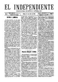 El independiente : Semanario Político-Literario (Villena). Núm. 22, 31 de julio de 1892 | Biblioteca Virtual Miguel de Cervantes