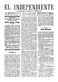 El independiente : Semanario Político-Literario (Villena). Núm. 24, 14 de agosto de 1892 | Biblioteca Virtual Miguel de Cervantes