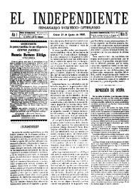 El independiente : Semanario Político-Literario (Villena). Núm. 25, 21 de agosto de 1892 | Biblioteca Virtual Miguel de Cervantes