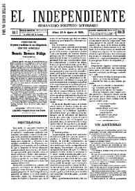 El independiente : Semanario Político-Literario (Villena). Núm. 26, 28 de agosto de 1892 | Biblioteca Virtual Miguel de Cervantes