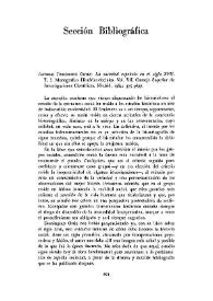 Antonio Domínguez Ortíz: "La sociedad española en el siglo XVII". T. I. "Monografías Histórico-Sociales". Vol. VII. Consejo Superior de Investigaciones Científicas. Madrid, 1964: 375 págs. / José Antonio Gómez Marín | Biblioteca Virtual Miguel de Cervantes