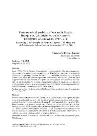 Restaurando el pueblo de Dios en la España franquista. Las misiones de la "Asesoría Eclesiástica de Sindicatos", 1949-1972 / Francisco Bernal García | Biblioteca Virtual Miguel de Cervantes