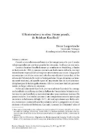 El historiador y su obra: "Futuro pasado", de Reinhart Koselleck / Dieter Langewiesche | Biblioteca Virtual Miguel de Cervantes