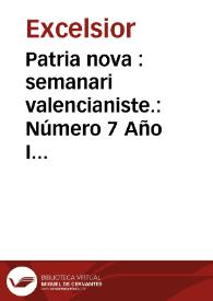 Otro título: Patria nova : setmanari valencianiste. Número 7 Año I - 17 abril 1915 | Biblioteca Virtual Miguel de Cervantes