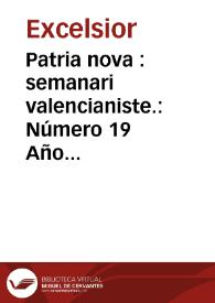 Otro título: Patria nova : setmanari valencianiste. Número 19 Año I - 10 julio 1915 | Biblioteca Virtual Miguel de Cervantes