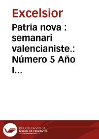 Otro título: Patria nova : setmanari valencianiste. Número 5 Año I - 2ª época - 21 abril 1923 | Biblioteca Virtual Miguel de Cervantes