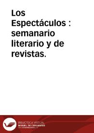 Los Espectáculos  : semanario literario y de revistas. | Biblioteca Virtual Miguel de Cervantes