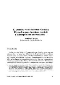 El proyecto social de Rafael Altamira. Un modelo para la cultura española y la comprensión internacional / Rafael Asín Vergara | Biblioteca Virtual Miguel de Cervantes