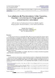 Los saladares de Fuerteventura (islas Canarias, España): caracterización biogeográfica, conservación y amenazas / Salvador Beato Bergua, Miguel Ángel Poblete Piedrabuena y José Luis Marino Alfonso | Biblioteca Virtual Miguel de Cervantes