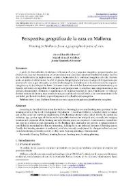 Perspectiva geográfica de la caza en Mallorca / Antoni Barceló Adrover, Miquel Grimart Gelabert y Jaume Binimelis Sebastián | Biblioteca Virtual Miguel de Cervantes