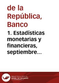 1. Estadísticas monetarias y financieras, septiembre 1984 | Biblioteca Virtual Miguel de Cervantes