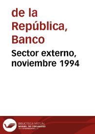 Sector externo, noviembre 1994 | Biblioteca Virtual Miguel de Cervantes