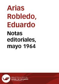 Notas editoriales, mayo 1964 | Biblioteca Virtual Miguel de Cervantes