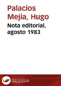 Nota editorial, agosto 1983 | Biblioteca Virtual Miguel de Cervantes