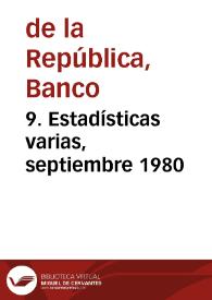 9. Estadísticas varias, septiembre 1980 | Biblioteca Virtual Miguel de Cervantes