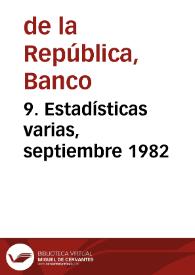 9. Estadísticas varias, septiembre 1982 | Biblioteca Virtual Miguel de Cervantes