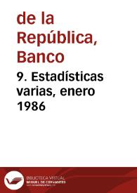 9. Estadísticas varias, enero 1986 | Biblioteca Virtual Miguel de Cervantes