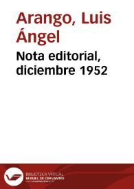 Nota editorial, diciembre 1952 | Biblioteca Virtual Miguel de Cervantes