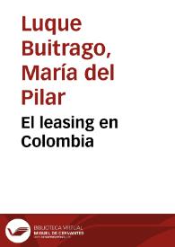 El leasing en Colombia | Biblioteca Virtual Miguel de Cervantes