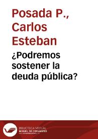 ¿Podremos sostener la deuda pública? | Biblioteca Virtual Miguel de Cervantes