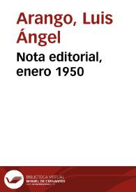 Nota editorial, enero 1950 | Biblioteca Virtual Miguel de Cervantes