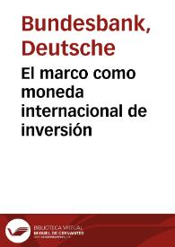 El marco como moneda internacional de inversión | Biblioteca Virtual Miguel de Cervantes