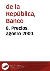 8. Precios, agosto 2000 | Biblioteca Virtual Miguel de Cervantes