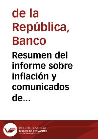 Resumen del informe sobre inflación y comunicados de prensa, febrero 2006 | Biblioteca Virtual Miguel de Cervantes