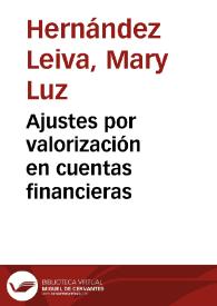 Ajustes por valorización en cuentas financieras | Biblioteca Virtual Miguel de Cervantes