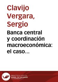 Banca central y coordinación macroeconómica: el caso de Colombia | Biblioteca Virtual Miguel de Cervantes